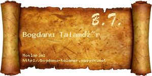 Bogdanu Talamér névjegykártya